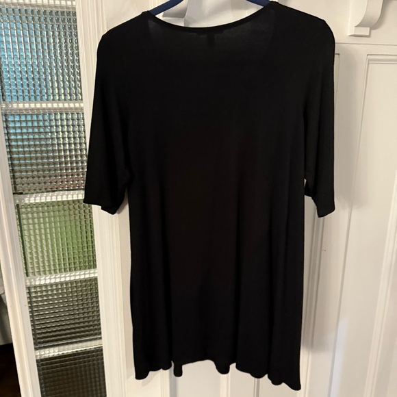 Eileen Fisher Fine Jersey Knit Top Scoop Neck 3/4 Sleeve Womens Black Size M - Picture 4 of 9
